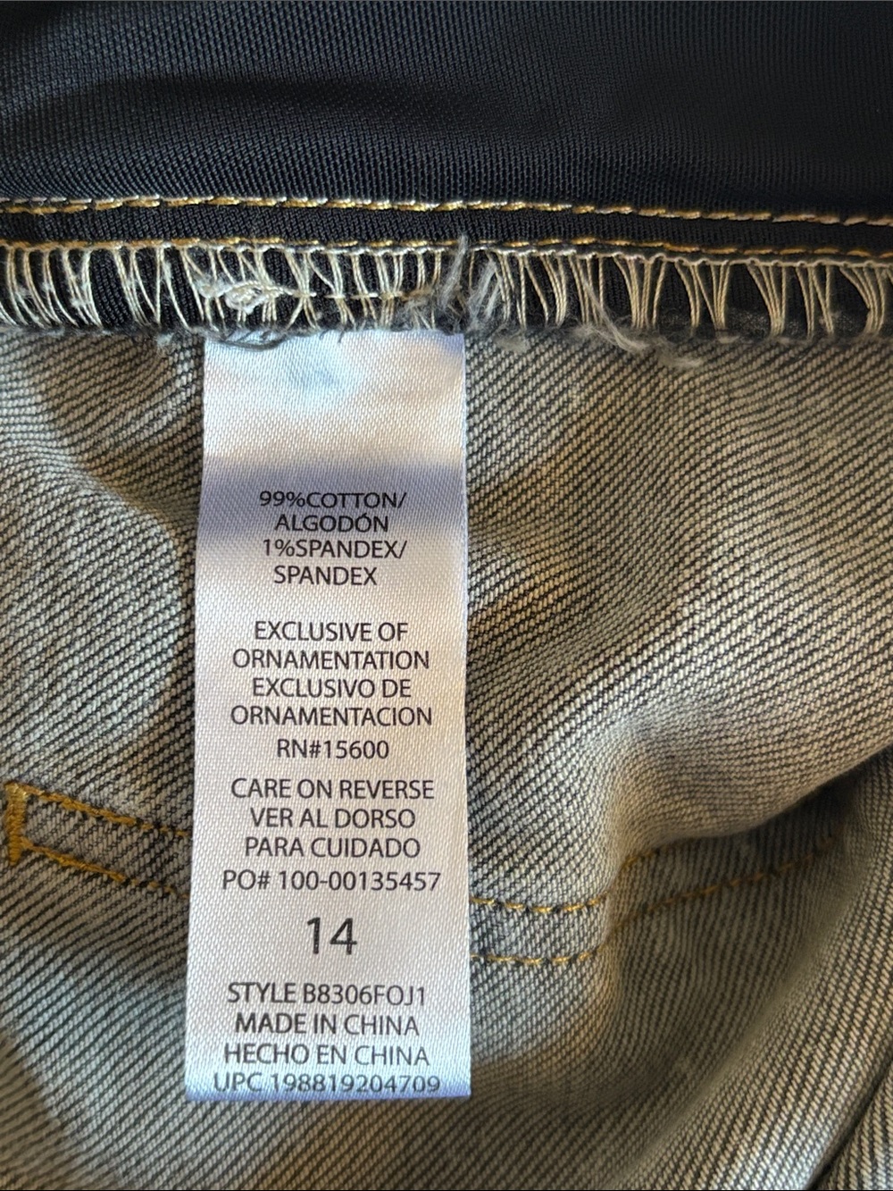 Democracy Ab Solution Straight Leg Light Wash Gray Jeans Size 14 - Picture 5 of 5